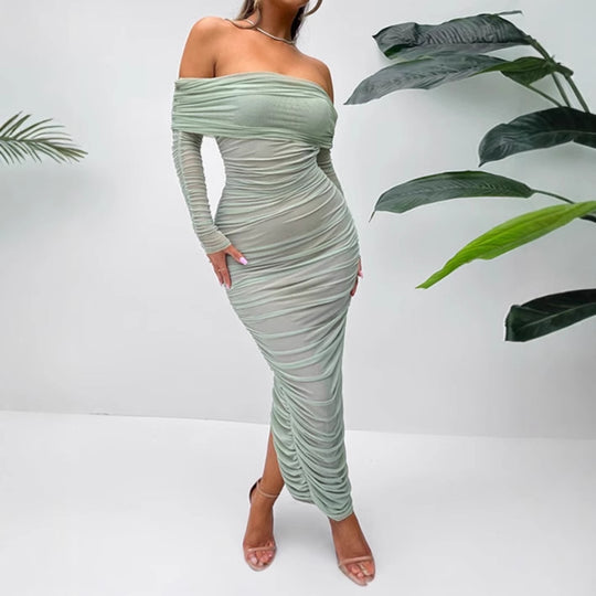Damen Elegant geschnittenes Wickelkleid R&B
