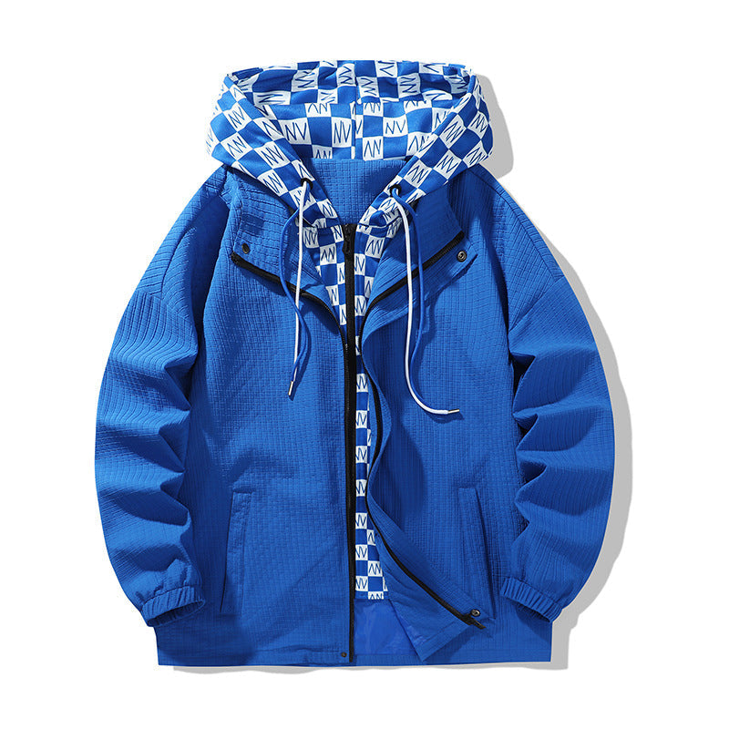 Herren technische Übergangsjacke mit verstellbarem Kapuzendesign und atmungsaktiven Einsätzen R&B