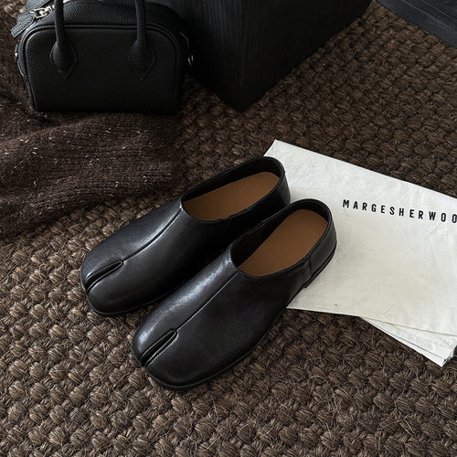 Damen Elegante und bequeme Slippers aus hochwertigem Leder mit offenem Fersenbereich R&B