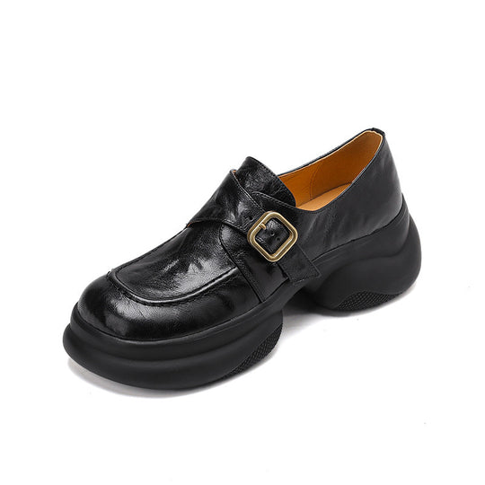 Damen Mokassins mit elegante Schnalle und komfortabler Plattformsohle R&B