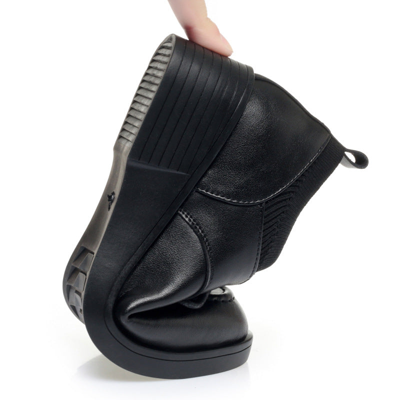Damen Komfortable Schnürschuhe mit elegantem Blockabsatz und atmungsaktiver Oberflächenstruktur R&B