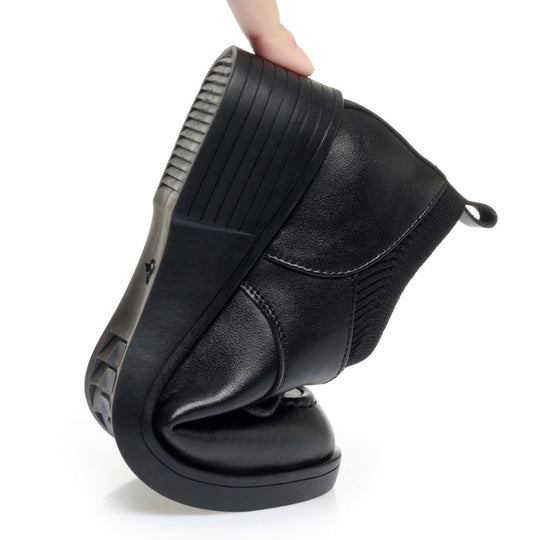 Damen Komfortable Schnürschuhe mit elegantem Blockabsatz und atmungsaktiver Oberflächenstruktur R&B