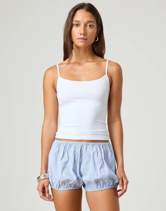 Damen entspannte Shorty-Pyjama-Set mit zartem Streifenmuster R&B