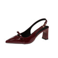 Damen Slingback-Pumps mit spitz zulaufendem Design und glänzender Oberfläche R&B