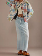 Damen Gestepptes Patchwork-Bomberjacke R&B