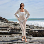 Damen figurbetontes Netzkleid mit raffiniertem Muster R&B