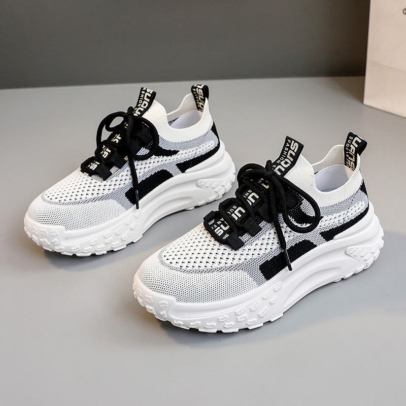 Damen sportliche Strick-Sneaker mit atmungsaktivem Obermaterial und rutschfester Sohle R&B