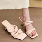 Damen Slingback Sandalen mit geschwungenem Design und komfortablem Absatz EB