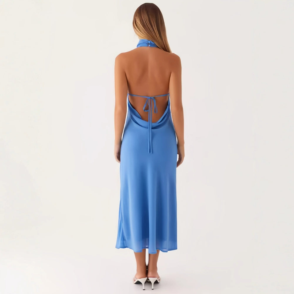 Damen elegantes Maxikleid mit halber Höhe und schmalem Schnitt R&B