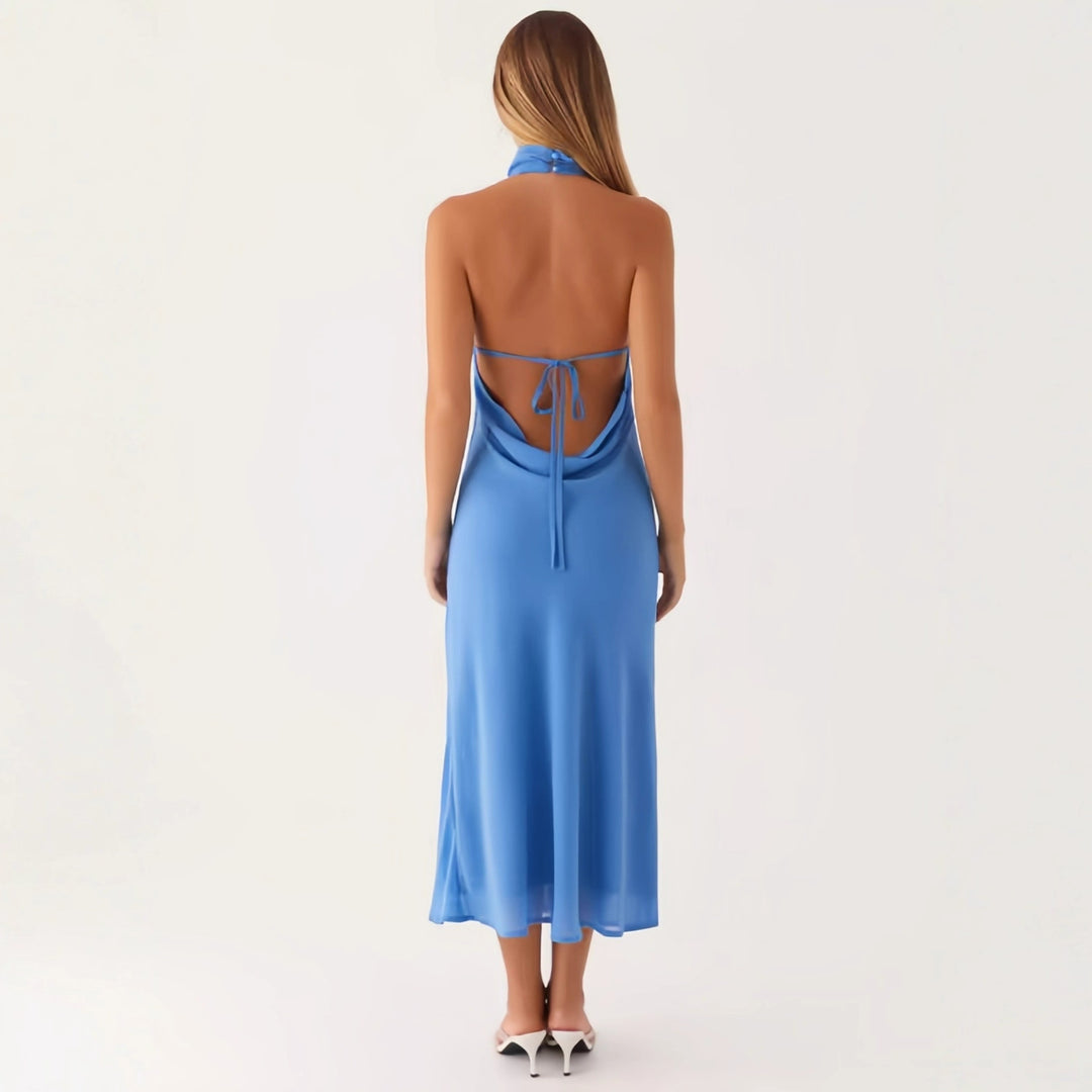 Damen elegantes Maxikleid mit halber Höhe und schmalem Schnitt R&B