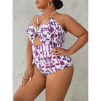 Damen Hochgeschnittener Badeanzug mit modischem Cut-Out-Design R&B