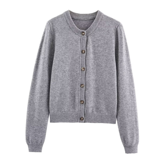 Damen elegante Strickjacke mit Knöpfen R&B