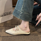 Damen elegante Slipper mit dekorativer Schnürung R&B