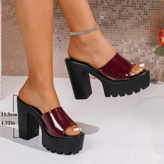 Damen High-Heels-Pantoletten mit Plateausohle und elegantem Design R&B