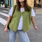Damen modische Weste mit Fleece-Futter und praktischen Taschen R&B
