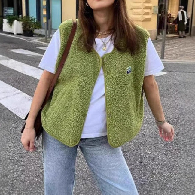 Damen modische Weste mit Fleece-Futter und praktischen Taschen R&B