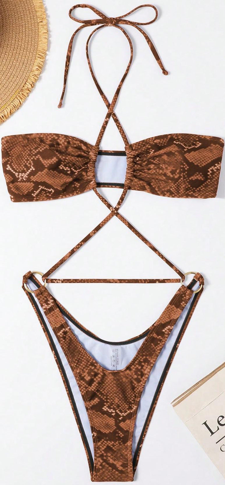 Damen Bandeau-Bikini mit kreuzenden Trägern R&B