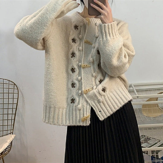 R&B | Strick Strickjacke mit Blumenmuster