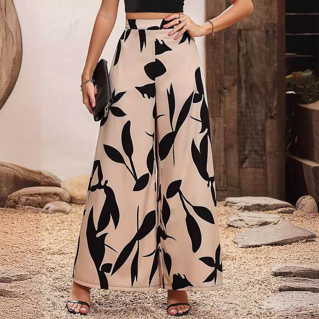 Damen Hochtaillierte Sommerhose mit floralem Druck R&B