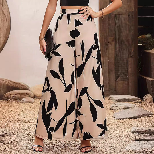 Damen Hochtaillierte Sommerhose mit floralem Druck R&B