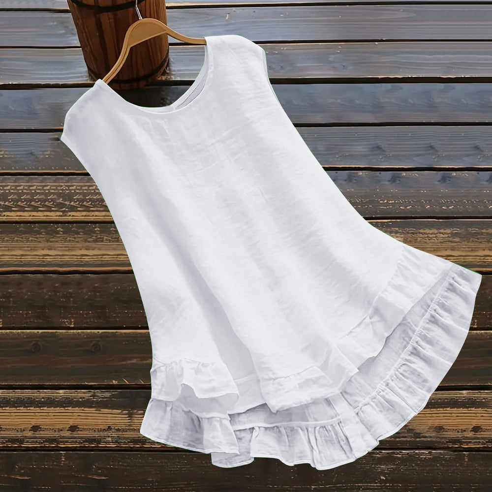 Damen Leichtes Sommerkleid aus atmungsaktivem Material mit Rüschendetails R&B