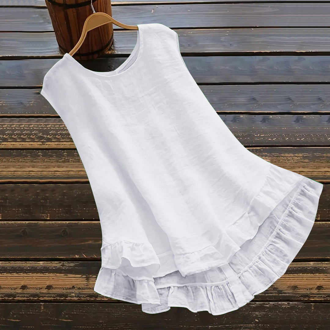 Damen Leichtes Sommerkleid aus atmungsaktivem Material mit Rüschendetails R&B