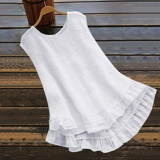 Damen Leichtes Sommerkleid aus atmungsaktivem Material mit Rüschendetails R&B