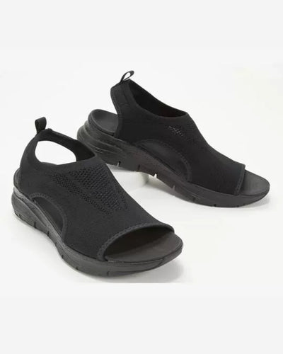 Damen Komfortable Sandaletten mit atmungsaktiver Strickoberfläche und ergonomischem Fußbett R&B