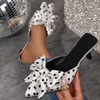 Damen elegante Mules mit verspieltem Schleifen-Design R&B