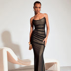 Damen figurbetontes Maxikleid mit elegantem Rüschendesign R&B