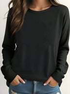 Damen Bequemes Langarmshirt mit seitlichen Taschen und ultra-weichem Stoff R&B