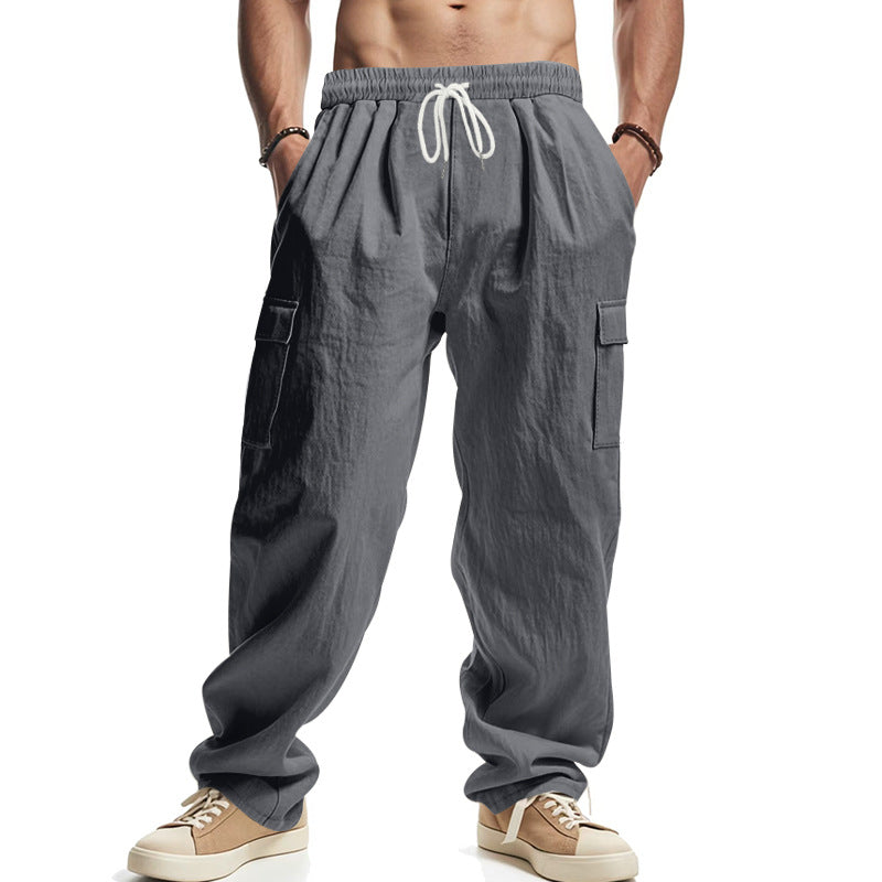 Herren lockere Cargohose mit elastischem Bund und praktischen Seitentaschen R&B