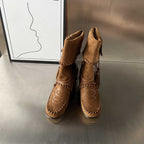 Damen Modische Mokassins-Stiefel mit einzigartigem Flechtmuster von R&B