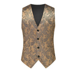 Herren nan feine Jacquard-Anzugweste mit V-Ausschnitt, Zierknöpfen und schmaler Silhouette R&B