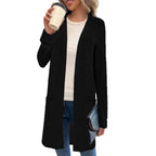 Damen Strickcardigan mit feinem Rippdesign und praktischen Taschen