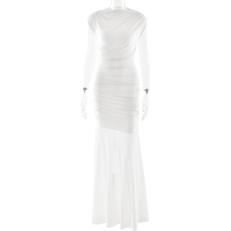 Damen Elegantes Abendkleid mit figurformenden Rüschen R&B