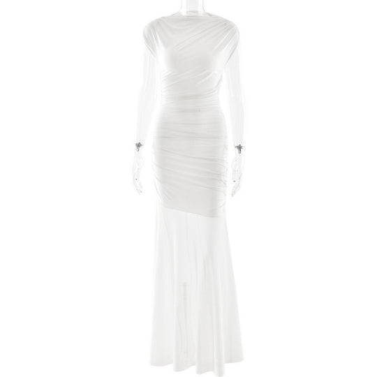 Damen Elegantes Abendkleid mit figurformenden Rüschen R&B