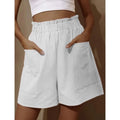 R&B | Shorts aus Baumwolle und Leinen mit hoher Taille für Damen