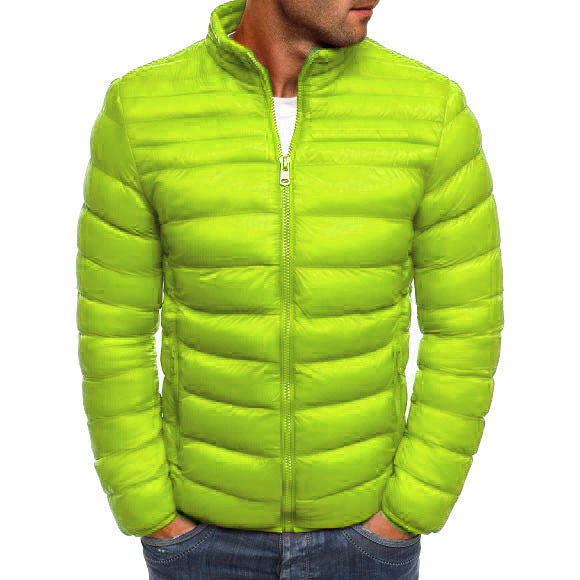 Herren modische Steppjacke mit hohem Kragen und seitlichen Reißverschlusstaschen R&B