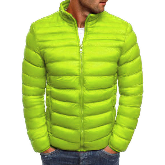 Herren modische Steppjacke mit hohem Kragen und seitlichen Reißverschlusstaschen R&B