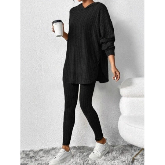 Damen Bequemes Lounge-Set mit Kapuze und schmalen Hosen R&B