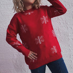 Damen Festlicher Pullover mit fröhlichem Glockenmotiv und lässigem Schnitt R&B