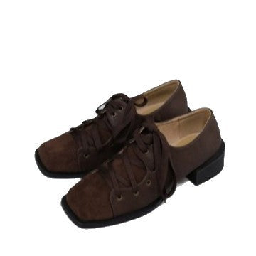Damen elegante Schnürschuhe mit leichtem Blockabsatz und hochwertiger Lederverarbeitung R&B