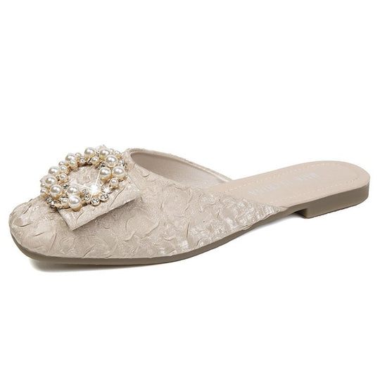 Damen elegante Mules mit Schmuckdetails R&B