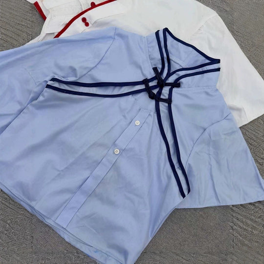 Damen Elegante Chiffon-Bluse mit Stehkragen und Rüschendetails R&B