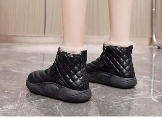 Damen modische Winter-Sneaker mit kuscheligem Innenfutter und praktischem Reißverschluss R&B