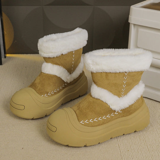 Damen gefütterte Winterboots mit hochwertigem Kunstfellkragen und rutschfester Sohle R&B