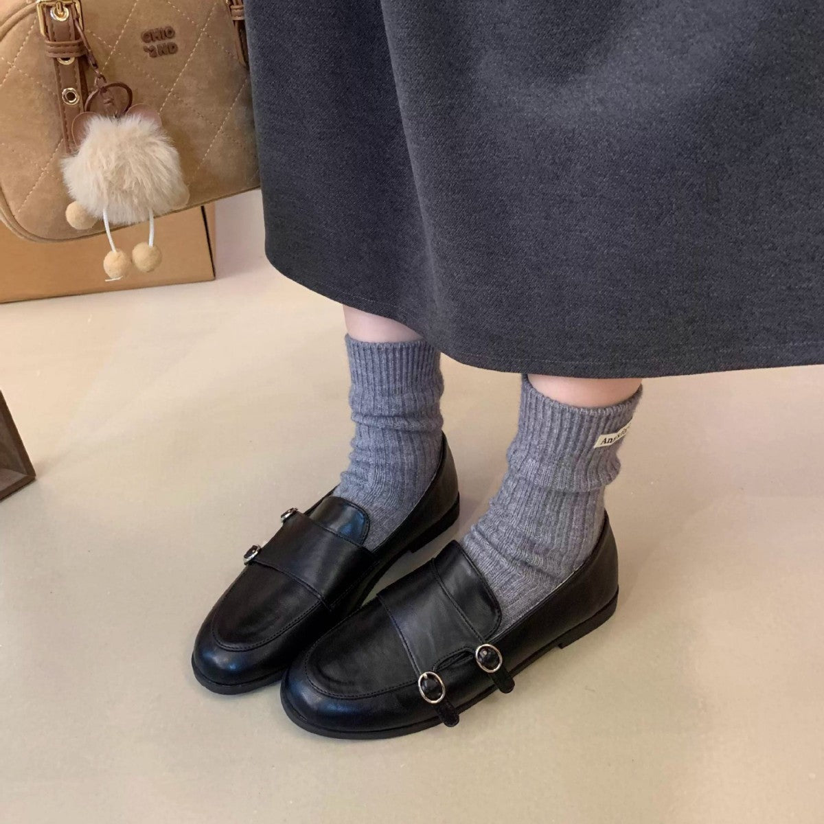 Damen Elegante Mokassins mit modischer Schnallenverzierung R&B