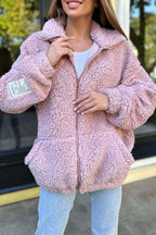 Damen Fleecejacke mit weichem Innenfutter und hoher Kragen R&B