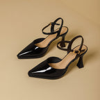 Damen Slingback-Pumps mit spitzem Design und dekorativem Riemen